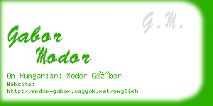 gabor modor business card